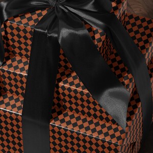 Halloween Wrapping Paper Fall Gift Wrap Orange and Black Paper Harlequin Design October Birthday Gift Wrap Roll Autumn Wrapping Paper Print