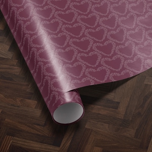 Purple Heart Wrapping Paper Heart Gift Wrap Valentine Gift Wrap Elegant Gift Wrap Love Gift Wrap Galentine Wrapping Paper Wedding Gift Wrap