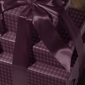 Argyle Purple Wrapping Paper Birthday Purple Plaid Gift Wrap Mom Anniversary Gift for Her Vintage Wrapping Paper Craft Decoupage Paper