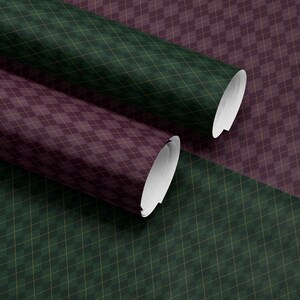 Green Wrapping Paper Plaid Gift Wrap Christmas Gift Wrapping Paper Holiday Gift Wrap Argyle Wrapping Paper Green Plaid Gift Wrap for Him
