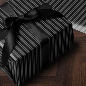 Gothic Gift Wrap Black Stripe Wrapping Paper Elegant Gift Wrap Classic Wrapping Paper Holiday Gift Wrap Chic Wrapping Paper Birthday Gift