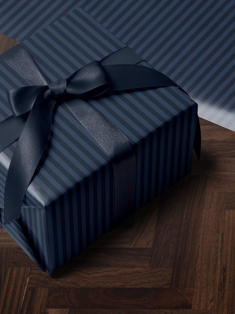 Blue Stripe Gift Wrap Blue Wrapping Paper Christmas Party Gift Idea Children Gift Wrap Birthday Wrapping Paper Vintage Wrapping Paper Boy