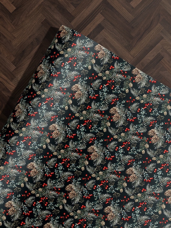 Vintage Holiday Wrapping Paper Christmas Gift Wrap Christmas Tree Gift Wrap Elegant Christmas Gift Wrap Seasonal Gift Wrap Retro Gift Wrap