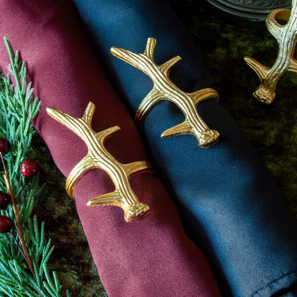 Antler Napkin Rings Etsy