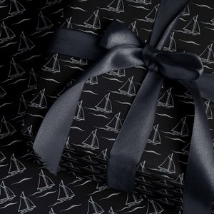 Sailboat Gift Wrap Paper Boating Gift for Men Sailboat Print Wrapping Paper Roll Yacht Gift Wrap Package Paper Sailor Gift Father Day Gift
