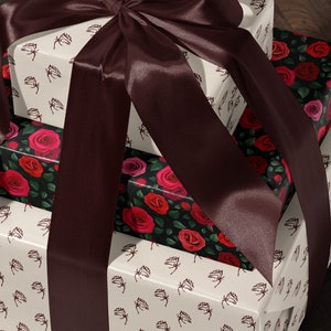 Lovely Design Wrapping Paper Rose Gift Wrap Wedding Gift Wrapping Paper Floral Drawer Liner Paper Holiday Gift Wrap Paper Craft Supplies