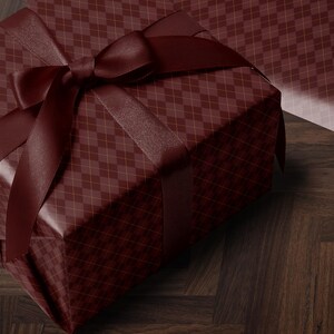 Red Diamond Gift Wrap Mom Traditional Gift Wrap Christmas Wrapping Paper Roll Classic Wrapping Paper Red Argyle Paper Elegant Gift Wrap
