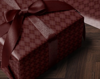 Red Diamond Gift Wrap Mom Traditional Gift Wrap Christmas Wrapping Paper Roll Classic Wrapping Paper Red Argyle Paper Elegant Gift Wrap