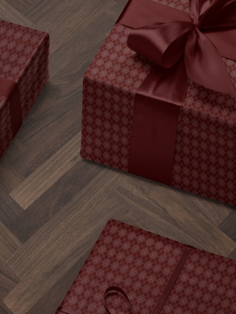 Christmas Wrapping Paper Red Gift Wrap Print Plaid Wrapping Paper Pattern Classic Wrapping Paper Traditional Gift Wrap Red Wrapping Paper