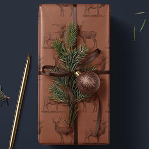 Deer Wrapping Paper Elk Gift Wrap Hunting Gift for Men Holiday Wrapping Paper Christmas Gift Masculine Gift Christmas Present Stag Party