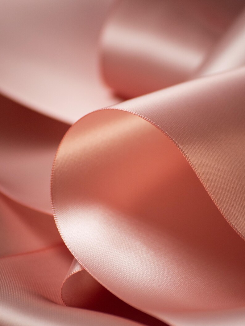Wide Rose Gold Satin Ribbon for Gift Wrapping 4 Inch Luxury Ribbon for Statement Bows Wedding Decor Holiday Gift Packaging Large Bow Ribbon