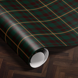 Traditional Christmas Plaid Wrapping Paper Holiday Gift Wrap Tartan Gift Wrap Green Christmas Gift Wrap Christmas Wrapping Paper Plaid