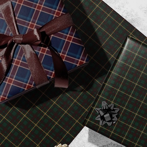 Traditional Christmas Plaid Wrapping Paper Holiday Gift Wrap Tartan Gift Wrap Green Christmas Gift Wrap Christmas Wrapping Paper Plaid
