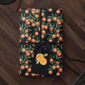Fruit Wrapping Paper Moody Gift Wrap Orange Wrapping Paper Birthday Gift Wrap Tropical Gift Wrap Moody Wrapping Paper For Special Occasion