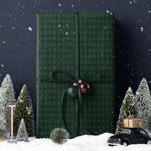 Green Argyle Wrapping Paper Birthday Gift Wrapping Paper Golf Gift Wrap Christmas Wrapping Paper Green Plaid Gift Wrap for Him Gift Brother