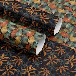 Moody Floral Print Wrapping Paper Birthday Gift Package for Her Elegant Gift Wrap Wedding Packaging Paper Tropical Party Decor Moody Flower