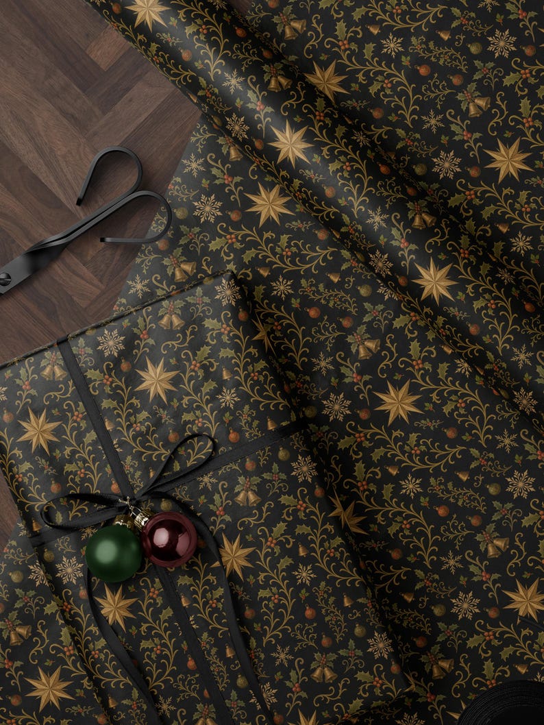 Christmas Gift Wrap Holiday Wrapping Paper Nostalgic Christmas Wrapping Paper Festive Decor Christmas Party Gift Idea Christmas Home Decor