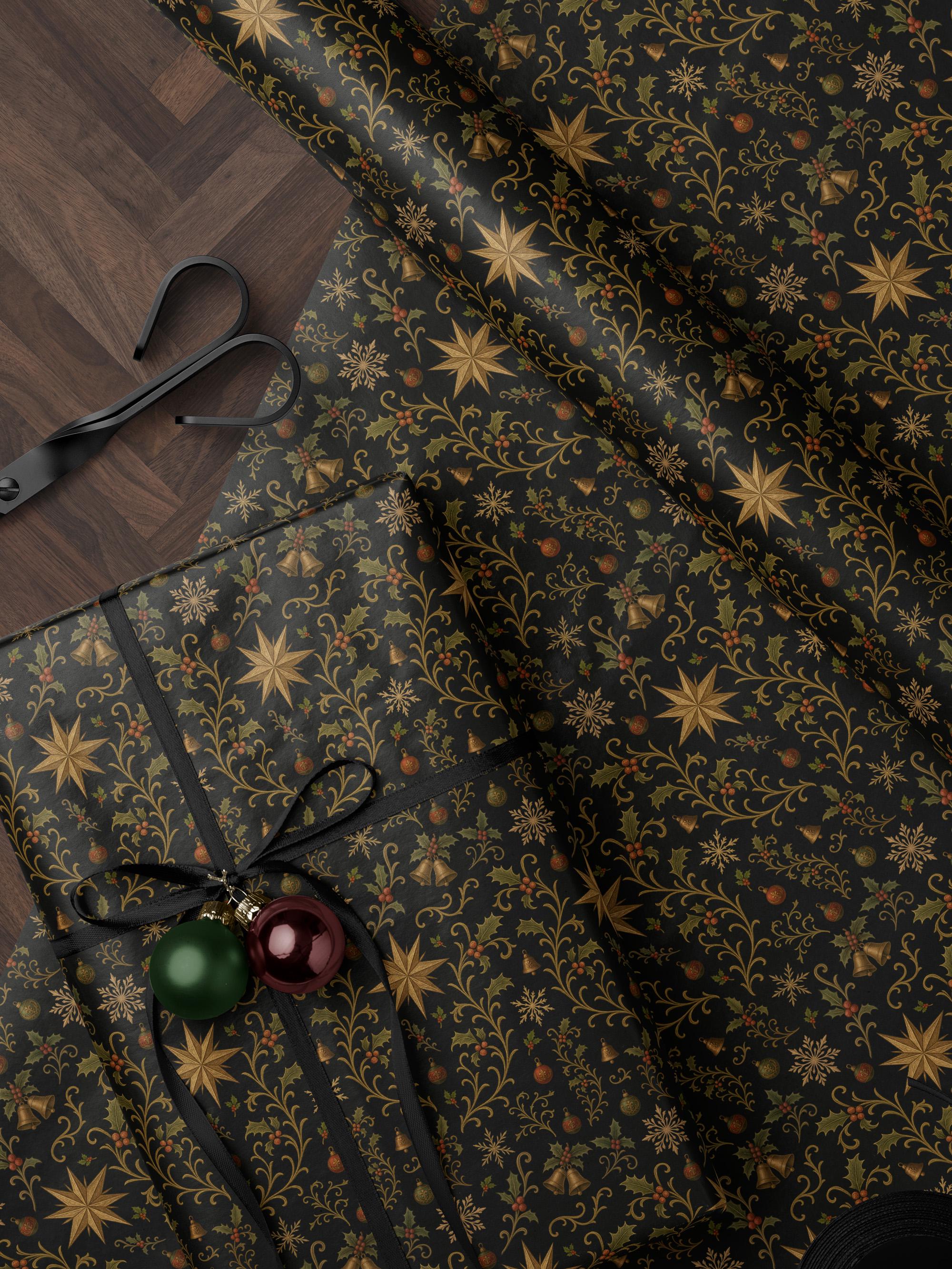 Christmas Gift Wrap Holiday Wrapping Paper Nostalgic Christmas Wrapping ...