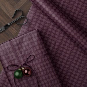 Argyle Purple Wrapping Paper Birthday Purple Plaid Gift Wrap Mom Anniversary Gift for Her Vintage Wrapping Paper Craft Decoupage Paper
