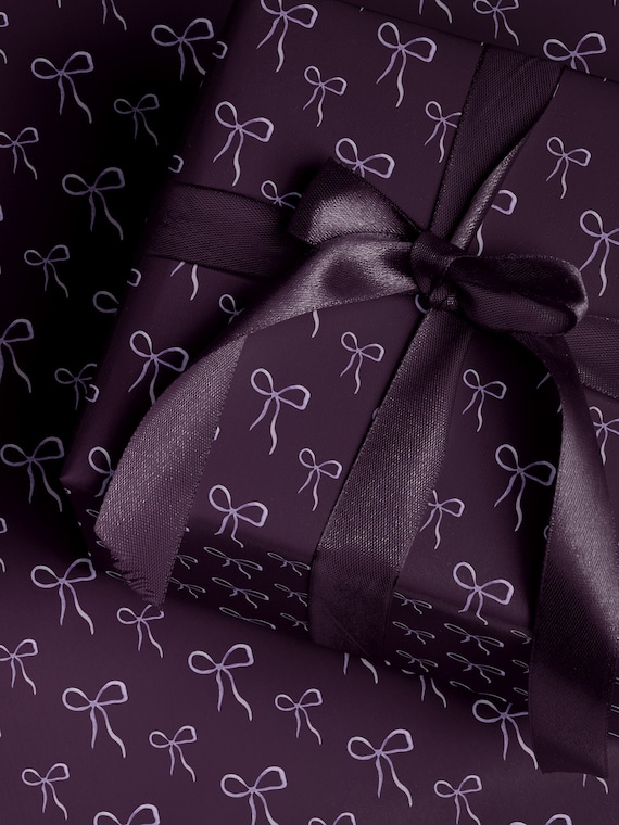 Purple Bow Wrapping Paper Cute Gift Wrap Christmas Decor Elegant Gift Wrap Ballet Decor Ballerina Wrapping Paper Kid Birthday Party Favor