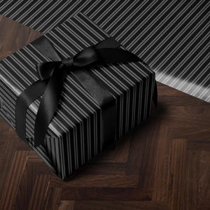 Gothic Gift Wrap Black Stripe Wrapping Paper Elegant Gift Wrap Classic Wrapping Paper Holiday Gift Wrap Chic Wrapping Paper Birthday Gift