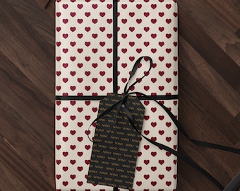 Heart Wrapping Paper Valentine Gift Wrap Love Gift Wrap Cute Gift Wrap Classic Gift Wrap Vintage Wrapping Paper for Gift for Her
