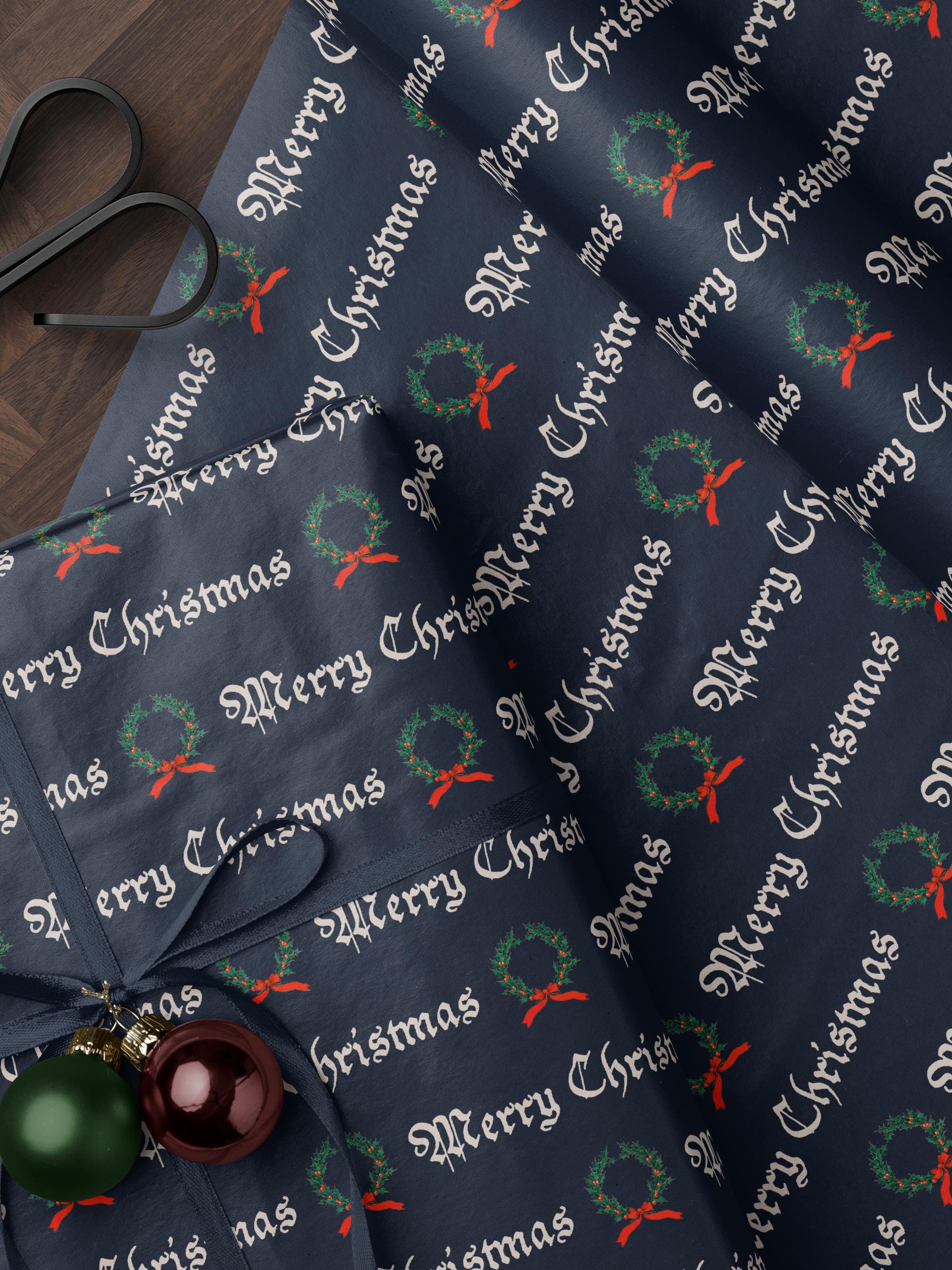 Merry Christmas Gift Wrapping Paper Roll Holiday Gift Wrap Christmas Party Gift Idea Christmas Wrapping Paper Festive Decor Christmas Paper