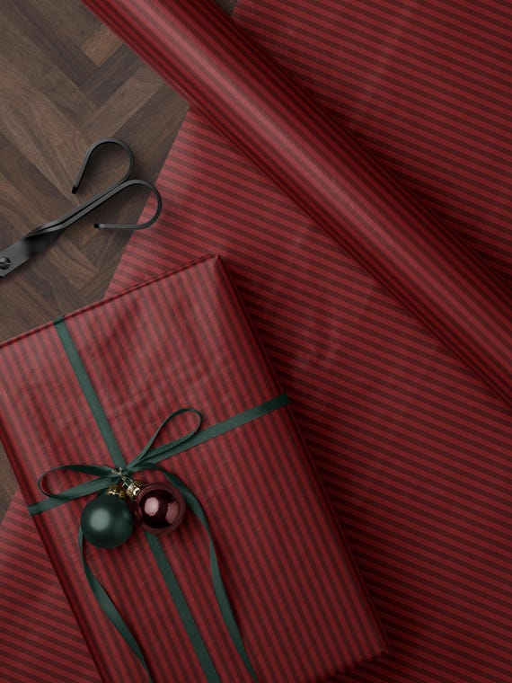 Christmas Gift Wrap Red Wrapping Paper Holiday Gift Wrap Stripe Wrapping Paper Christmas Paper for Gift Wrap Roll Romantic Gift for Her