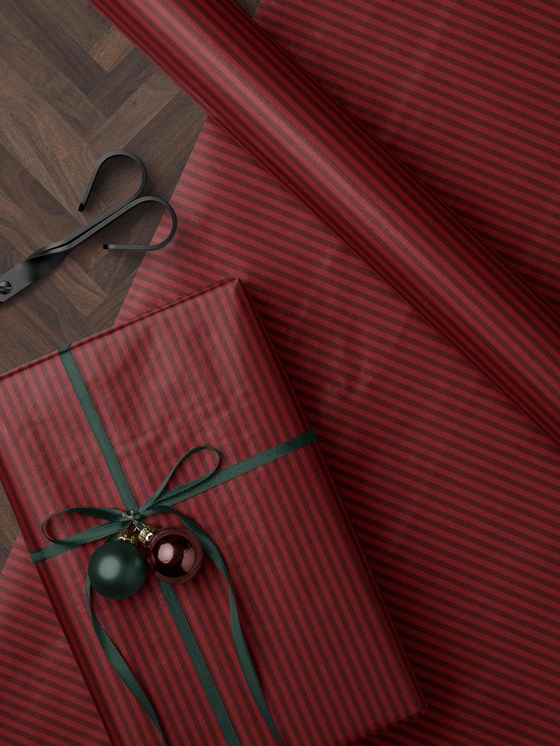Christmas Gift Wrap Red Wrapping Paper Holiday Gift Wrap Stripe Wrapping Paper Christmas Paper for Gift Wrap Roll Romantic Gift for Her