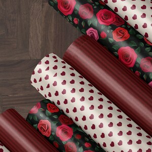 Heart Wrapping Paper Valentine Gift Wrap Love Gift Wrap Cute Gift Wrap Classic Gift Wrap Vintage Wrapping Paper for Gift for Her