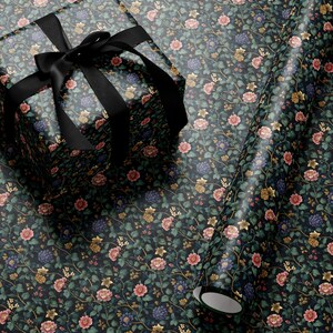 Botanical Garden Wrapping Paper Roll Elegant Gift Wrap Rose Wrapping Paper Lovely Design Gift Wrap Wedding Wrapping Paper Botanical Print