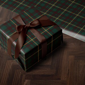 Traditional Christmas Plaid Wrapping Paper Holiday Gift Wrap Tartan Gift Wrap Green Christmas Gift Wrap Christmas Wrapping Paper Plaid