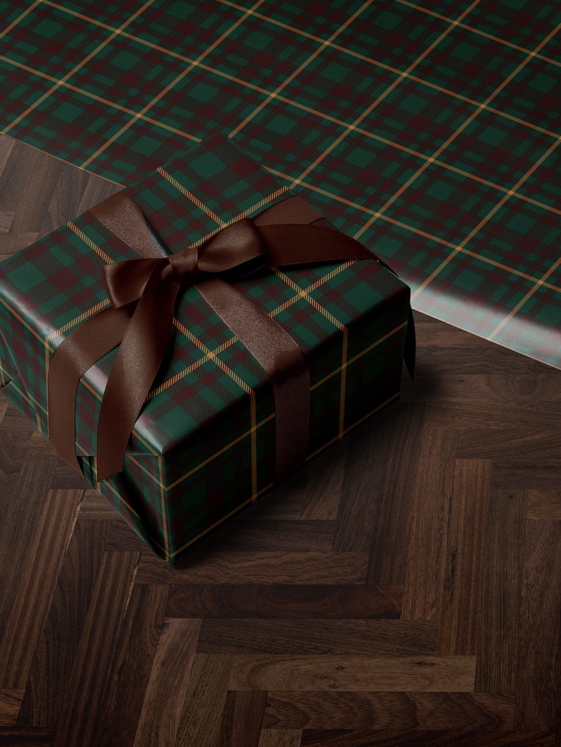 Traditional Christmas Plaid Wrapping Paper Holiday Gift Wrap Tartan Gift Wrap Green Christmas Gift Wrap Christmas Wrapping Paper Plaid