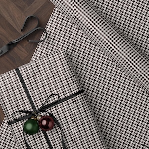 Houndstooth Gift Wrap Paper Vintage Wrapping Paper Black and White Plaid Gift Wrap College Gift for Her Decorative Paper Wrapping Supplies