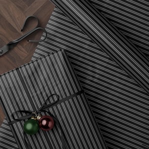 Gothic Gift Wrap Black Stripe Wrapping Paper Elegant Gift Wrap Classic Wrapping Paper Holiday Gift Wrap Chic Wrapping Paper Birthday Gift