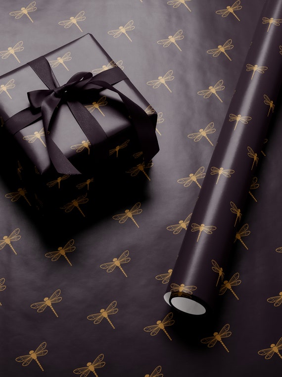 Dragonfly Gift Wrap Roll Wrapping Paper Print Dragonfly Gift for Her Bug Lover Elegant Gift Wrap Garden Lover Gift for Women Wedding Gift