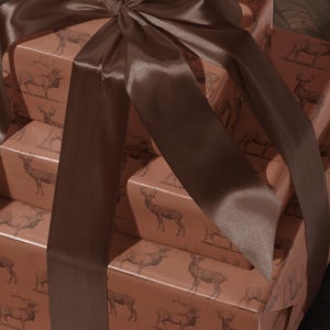 Deer Wrapping Paper Elk Gift Wrap Hunting Gift for Men Holiday Wrapping Paper Christmas Gift Masculine Gift Christmas Present Stag Party
