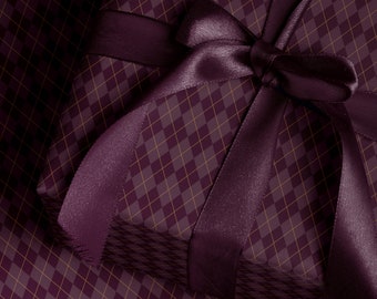 Purple Gift Wrap Paper Christmas Gift Package for Her Baby Shower Gift Wrap Christmas Wrapping Paper Plaid Gift Wrap Wedding Gift Wrap Roll