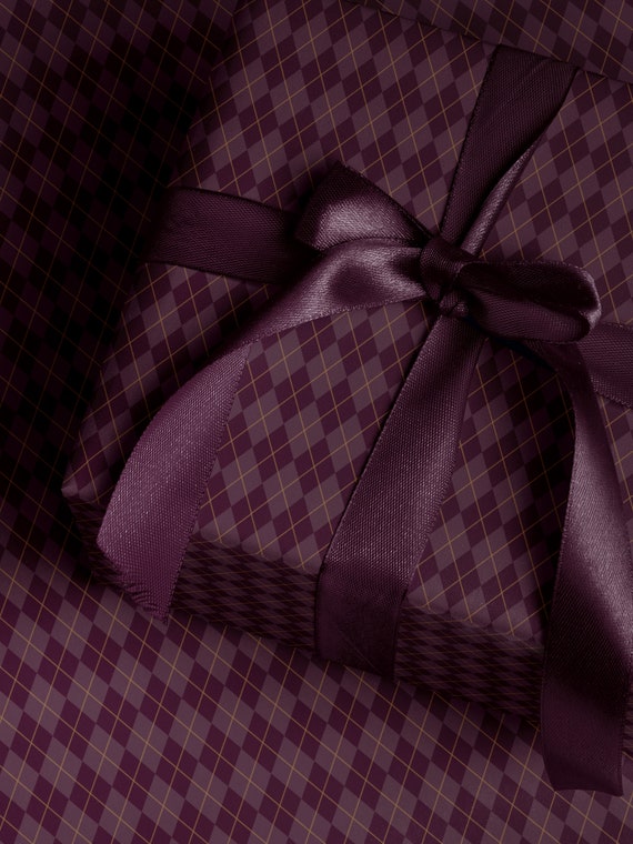 Purple Gift Wrap Paper Christmas Gift Package for Her Baby Shower Gift Wrap Christmas Wrapping Paper Plaid Gift Wrap Wedding Gift Wrap Roll