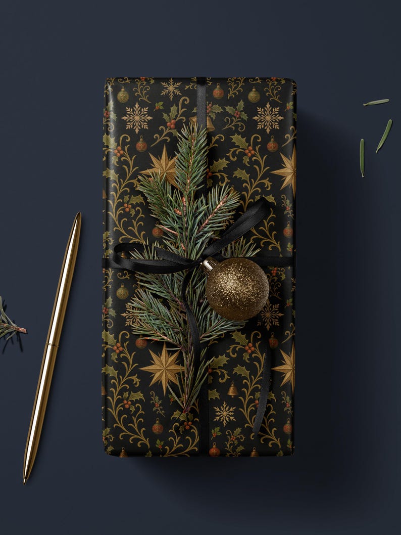 Christmas Gift Wrap Holiday Wrapping Paper Nostalgic Christmas Wrapping Paper Festive Decor Christmas Party Gift Idea Christmas Home Decor
