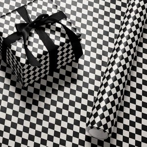 Premium Gift Wrap Harlequin Wrapping Paper Christmas Gift Wrap Holiday Wrapping Paper Black and White Paper Plaid Gift Wrap Traditional