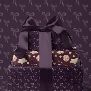 Purple Bow Wrapping Paper Cute Gift Wrap Christmas Decor Elegant Gift Wrap Ballet Decor Ballerina Wrapping Paper Kid Birthday Party Favor