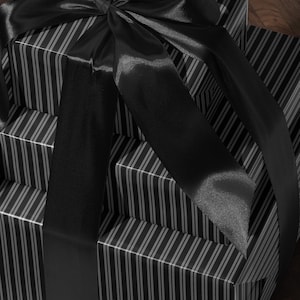 Gothic Gift Wrap Black Stripe Wrapping Paper Elegant Gift Wrap Classic Wrapping Paper Holiday Gift Wrap Chic Wrapping Paper Birthday Gift