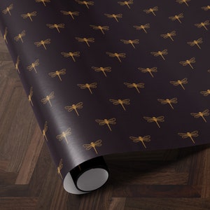Dragonfly Gift Wrap Roll Wrapping Paper Print Dragonfly Gift for Her Bug Lover Elegant Gift Wrap Garden Lover Gift for Women Wedding Gift