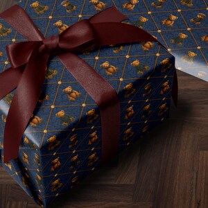 Children Gift Wrap Teddy Bear Wrapping Paper First Birthday Party Gift Wrap Blue Wrapping Paper for Him Vintage Wrapping Paper Adorable Bear