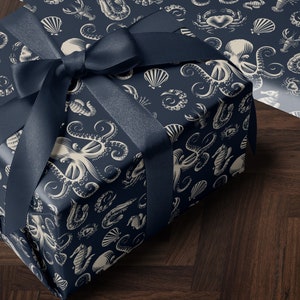 Octopus Gift Wrapping Paper Ocean Life Art Underwater Print Wrapping Paper Pattern Octopus Art Sea Life Gift Octopus Decor Scrapbook Paper