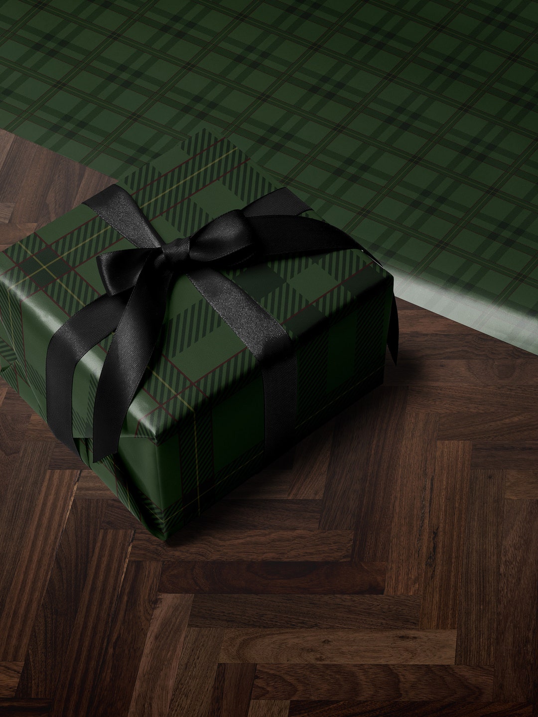 Green Plaid Wrapping Paper Holiday Gift Wrap Tartan Gift Wrap