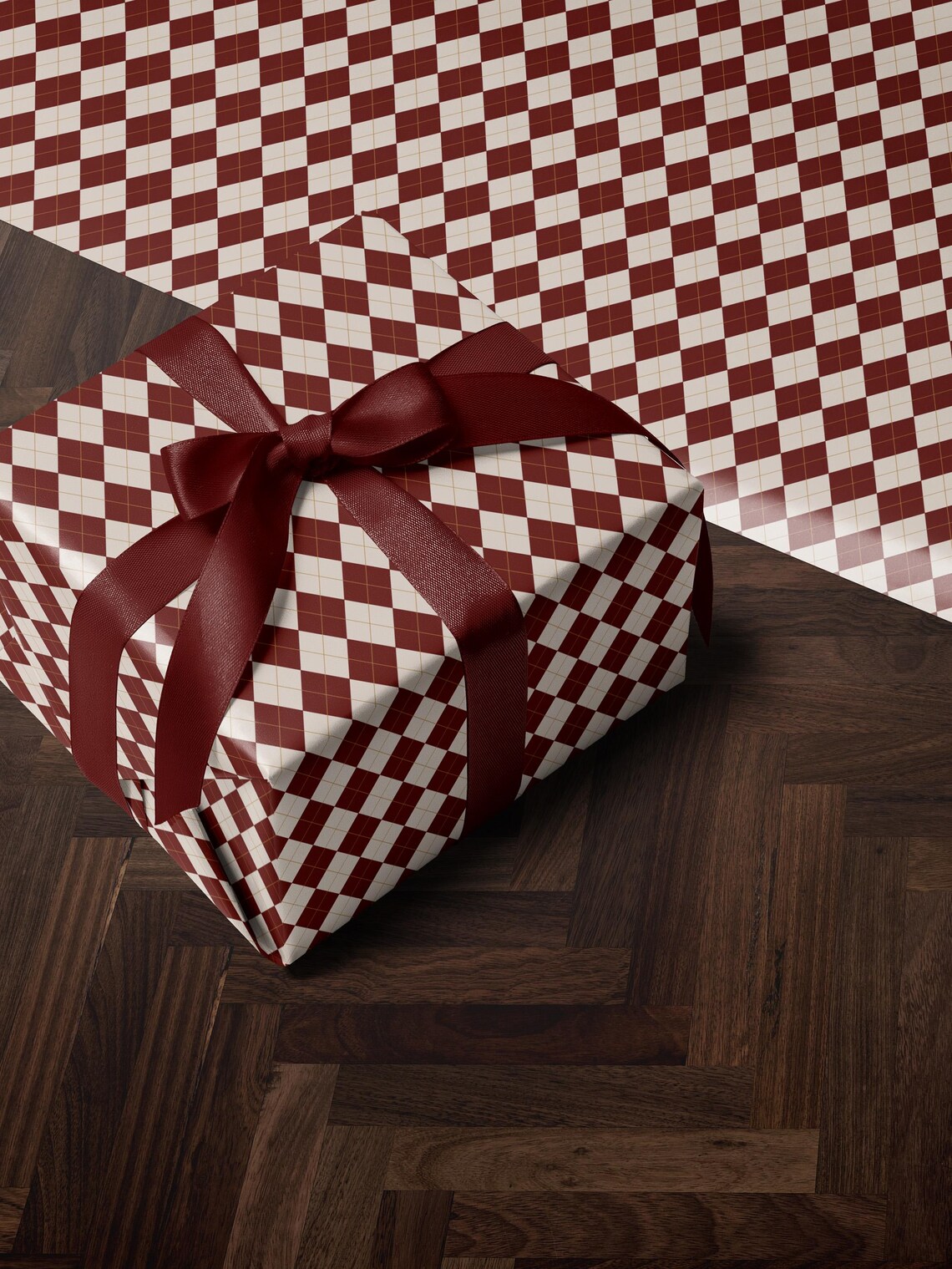 Holiday Wrapping Paper Traditional Gift Wrap Plaid Gift Wrap Red and ...