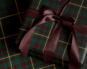 Traditioneel kerst geruit inpakpapier Cadeauverpakking voor de feestdagen Tartan cadeaupapier Groene kerstcadeauverpakking Kerstcadeaupapier geruit