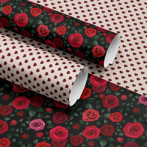 Heart Wrapping Paper Valentine Gift Wrap Love Gift Wrap Cute Gift Wrap Classic Gift Wrap Vintage Wrapping Paper for Gift for Her